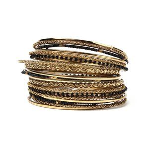 Amrita Singh Silk Thread and Gold Tone Bangle Bracelet Set